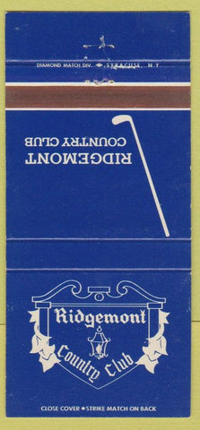 Matchbook Cover - Ridgemont Country Club Rochester? NY 30 Strike