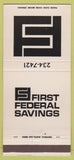Matchbook Cover - First Federal Savings San Diego CA Santee Mira Mesa 30 Strike