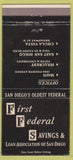 Matchbook Cover - First Federal Savings Loan San Diego CA 30 Strike