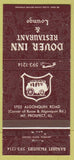 Matchbook Cover - Dover Inn Restaurant Mount Prospect IL 30 Strike