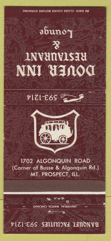 Matchbook Cover - Dover Inn Restaurant Mount Prospect IL 30 Strike