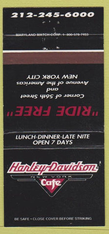 Matchbook Cover - Harley Davidson motorcycles Cafe New York City 30 Strike