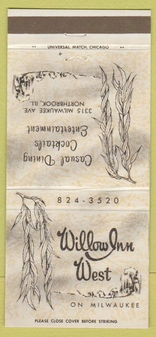 Matchbook Cover - Willow Inn West Northbrook IL 30 Strike