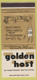 Matchbook Cover - Golden Host Motor Hotel Sarasota FL 30 Strike