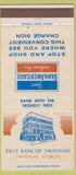 Matchbook Cover - First Bank of Savannah GA 30 Strike