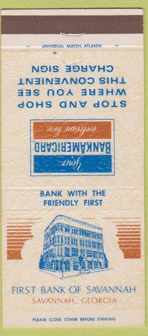 Matchbook Cover - First Bank of Savannah GA 30 Strike
