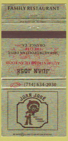 Matchbook Cover - Juan Jose Family Restaurant Orange CA 30 Strike