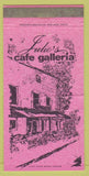Matchbook Cover - Julio's Cafe Galleria Hollywood CA pink 30 Strike