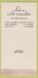 Matchbook Cover - Julio's Cafe Galleria Hollywood CA red 30 Strike
