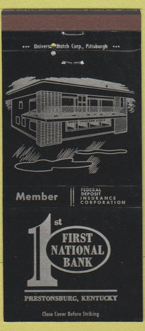 Matchbook Cover - 1st National Bank Prestonsburg KY 30 Strike