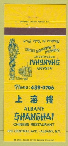 Matchbook Cover - Albany Shanghai Restaurant Chinese NY 30 Strike