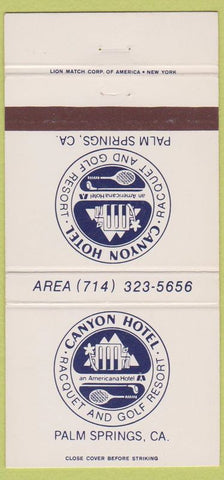 Matchbook Cover - Canyon Hotel Golf Resort Palm Springs CA 30 Strike