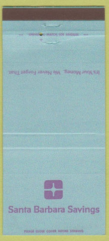 Matchbook Cover - Santa Barbara CA Savings light blue 30 Strike