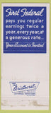 Matchbook Cover - First Federal Savings Loan San Diego CA 30 Strike