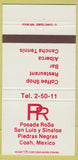 Matchbook Cover - Posada Rosa Restaurant Coah Mexico 30 Strike