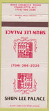 Matchbook Cover - Shun Lee Palace Charlotte NC 30 Strike