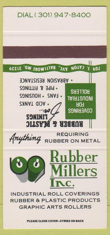 Matchbook Cover - Rubber Millers Inc Baltimore MD SAMPLE 30 Strike