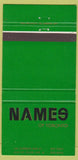 Matchbook Cover - Names of Toronto ON 30 Strike
