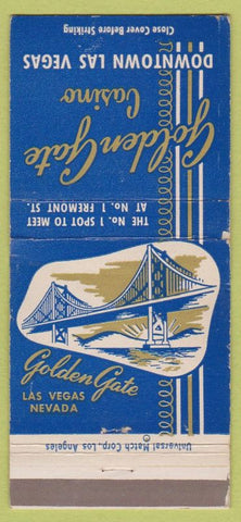 Matchbook Cover - Golden Gate Casino Las Vegas NV 30 Strike
