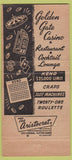 Matchbook Cover - Golden Gate Casino Las Vegas NV 30 Strike
