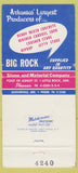 Matchbook Cover - Big Rock Stone Material concrete Little Rock AR WEAR 30 Strike