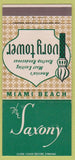 Matchbook Cover - The Saxony Miami Beach FL 30 Strike