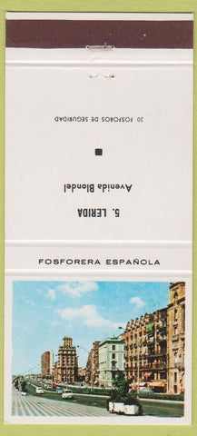 Matchbook Cover - Fosforera Espanola Spain Lerida Avenida Blondel 30 Strike