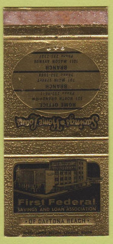 Matchbook Cover - First Federal Savings Loan Daytona Beach FL 30 Strike