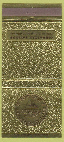 Matchbook Cover - Gibraltar Savings CA bank chain 30 Strike