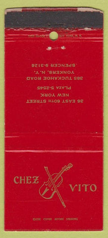 Matchbook Cover - Chez Vito Yonkers NY WEAR 30 Strike