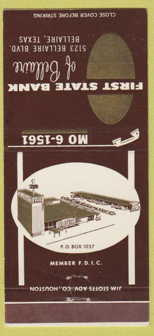 Matchbook Cover - First State Bank Bellaire TX 30 Strike