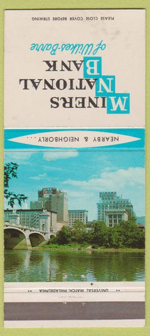 Matchbook Cover - Miners National Bank Wilkes Barre PA WEAR 30 Strike