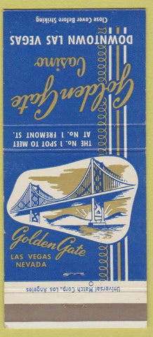 Matchbook Cover - Golden Gate Casino Las Vegas NV 30 Strike
