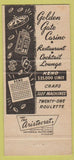 Matchbook Cover - Golden Gate Casino Las Vegas NV 30 Strike