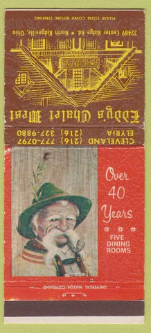 Matchbook Cover - Eddy's Chalet West North Ridgeville OH 30 Strike