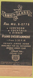 Matchbook Cover - Bird N Glass NYC WORN 21 Strike Feature