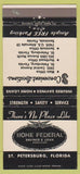 Matchbook Cover - Home Federal Savings Loan ST Petersburg FL WORN 30 Strike