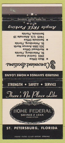 Matchbook Cover - Home Federal Savings Loan ST Petersburg FL WORN 30 Strike
