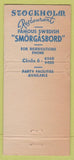 Matchbook Cover - Stockholm Restaurant NYC WEAR 21 Strike Feature
