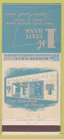 Matchbook Cover - 1st State Bank Chariton Russell IA 30 Strike