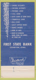 Matchbook Cover - 1st State Bank Chariton Russell IA 30 Strike