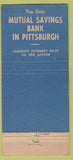 Matchbook Cover - The Dollar Savings Bank Pittsburgh PA 21 Strike Feature