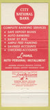 Matchbook Cover - City National Bank Tulsa OK 30 Strike