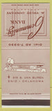 Matchbook Cover - Community Bank Trust Enid OK 30 Strike