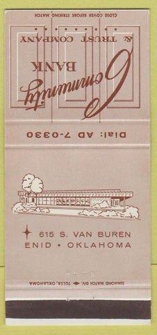 Matchbook Cover - Community Bank Trust Enid OK 30 Strike