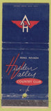 Matchbook Cover - Hidden Valley Country Club Reno NV 30 Strike