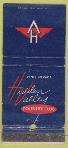 Matchbook Cover - Hidden Valley Country Club Reno NV 30 Strike