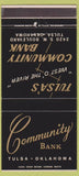 Matchbook Cover - Community Bank Tulsa OK 30 Strike