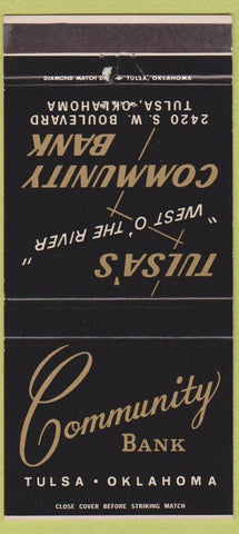 Matchbook Cover - Community Bank Tulsa OK 30 Strike