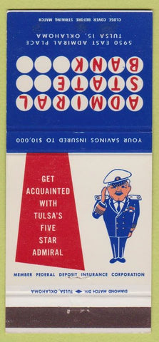 Matchbook Cover - Admiral State Bank Tulsa OK WEAR 30 Strike